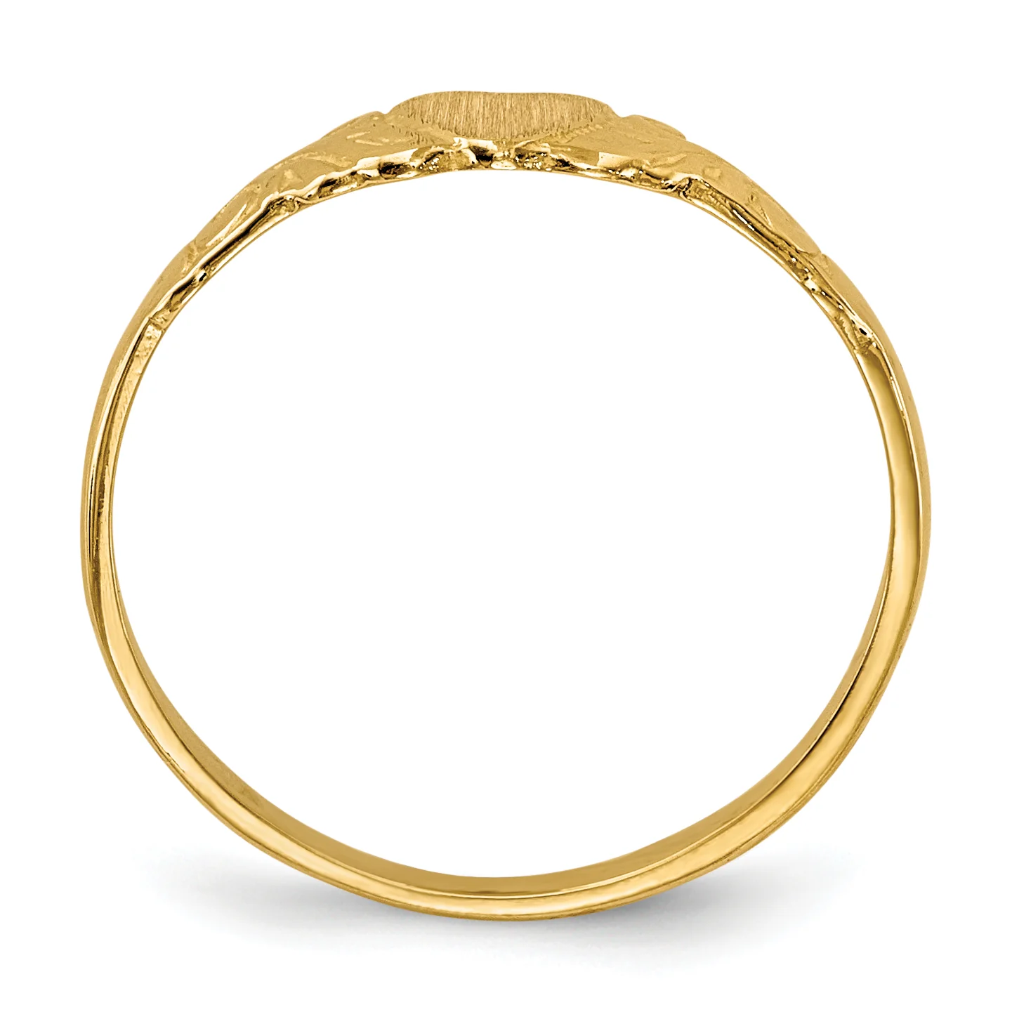 Anillo Infantil con Corazón en Oro Amarillo de 14k - Image 2