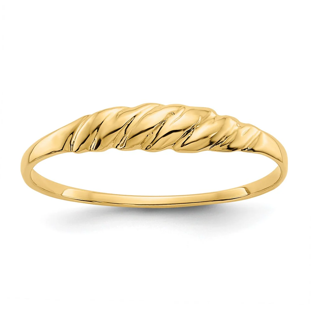 Anillo Ridged Dome de 14K