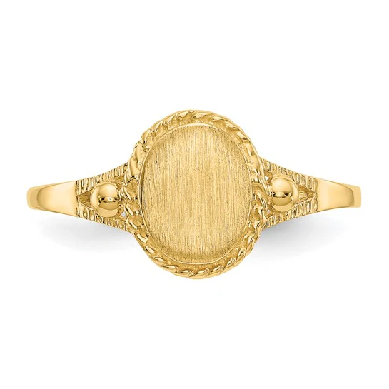 Anillo de Sello Elegante para Niños en Oro Amarillo de 14k - Image 5