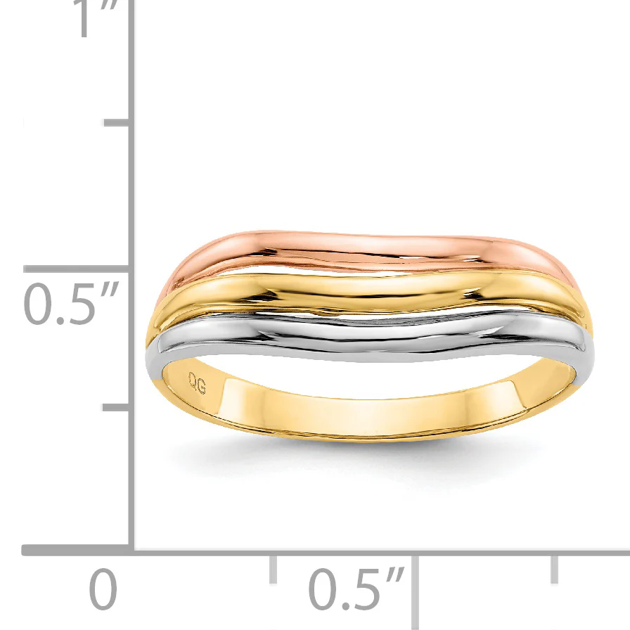 Anillo Abierto Elegante en Tres Colores de 14K - Image 3
