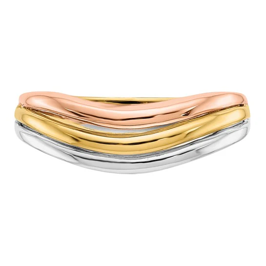 Anillo Abierto Elegante en Tres Colores de 14K - Image 5