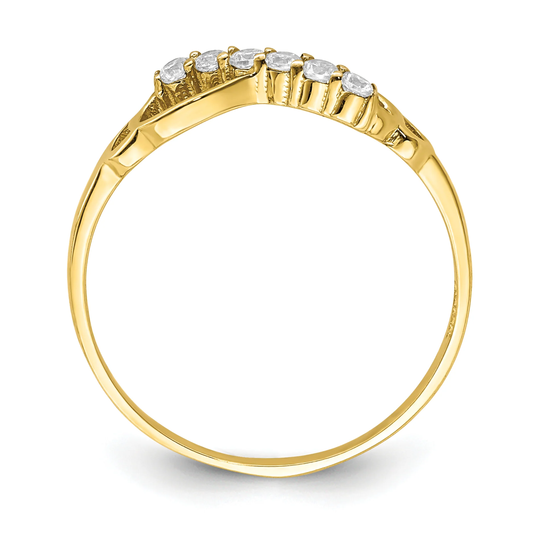 Anillo de Infinito con Circonia Cúbica (CZ) en Oro Amarillo de 10k - Image 2