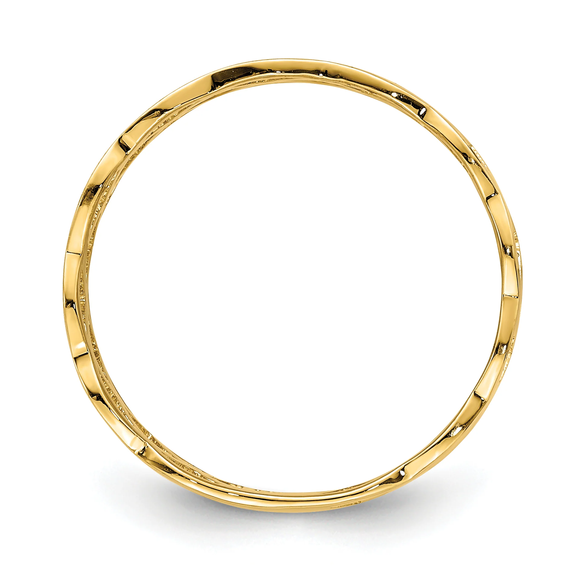 Anillo de Tejido Pulido en Oro Amarillo de 14k - Image 2