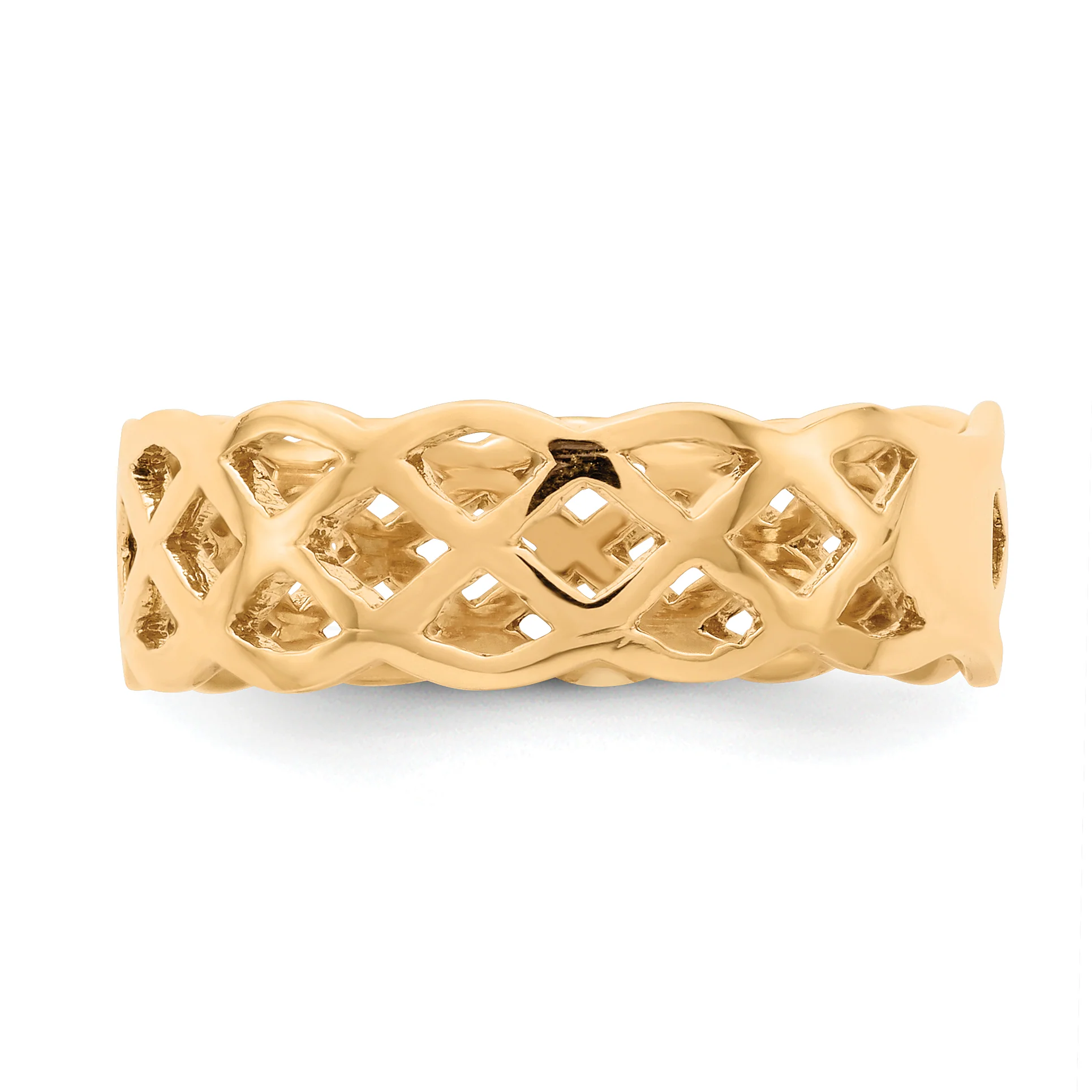 Anillo de Tejido Pulido en Oro Amarillo de 14k - Image 3