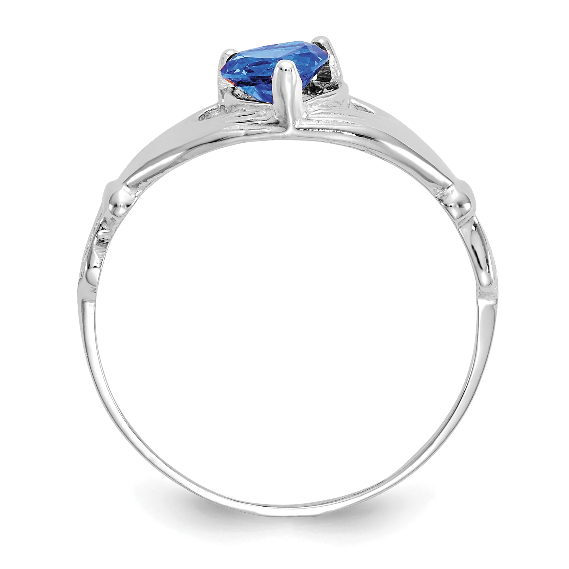 Anillo Claddagh con Piedra de Nacimiento de Septiembre en Oro Blanco de 14K y Circonia Cúbica - Image 2