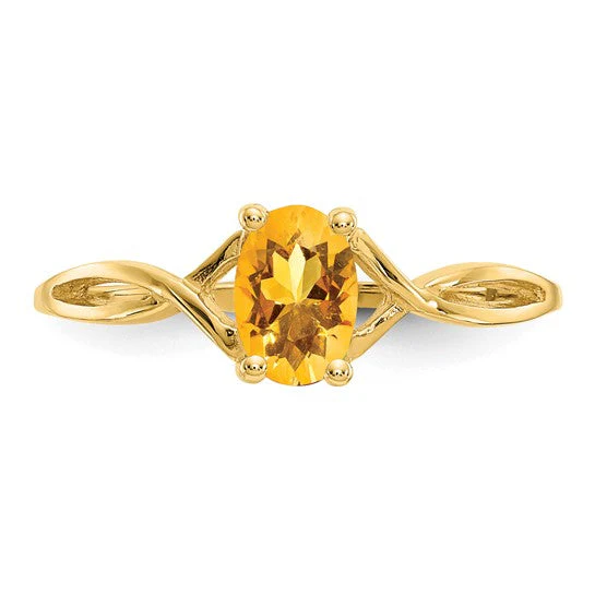 Anillo de Citrino con Piedra de Nacimiento en Oro de 14k - Image 8