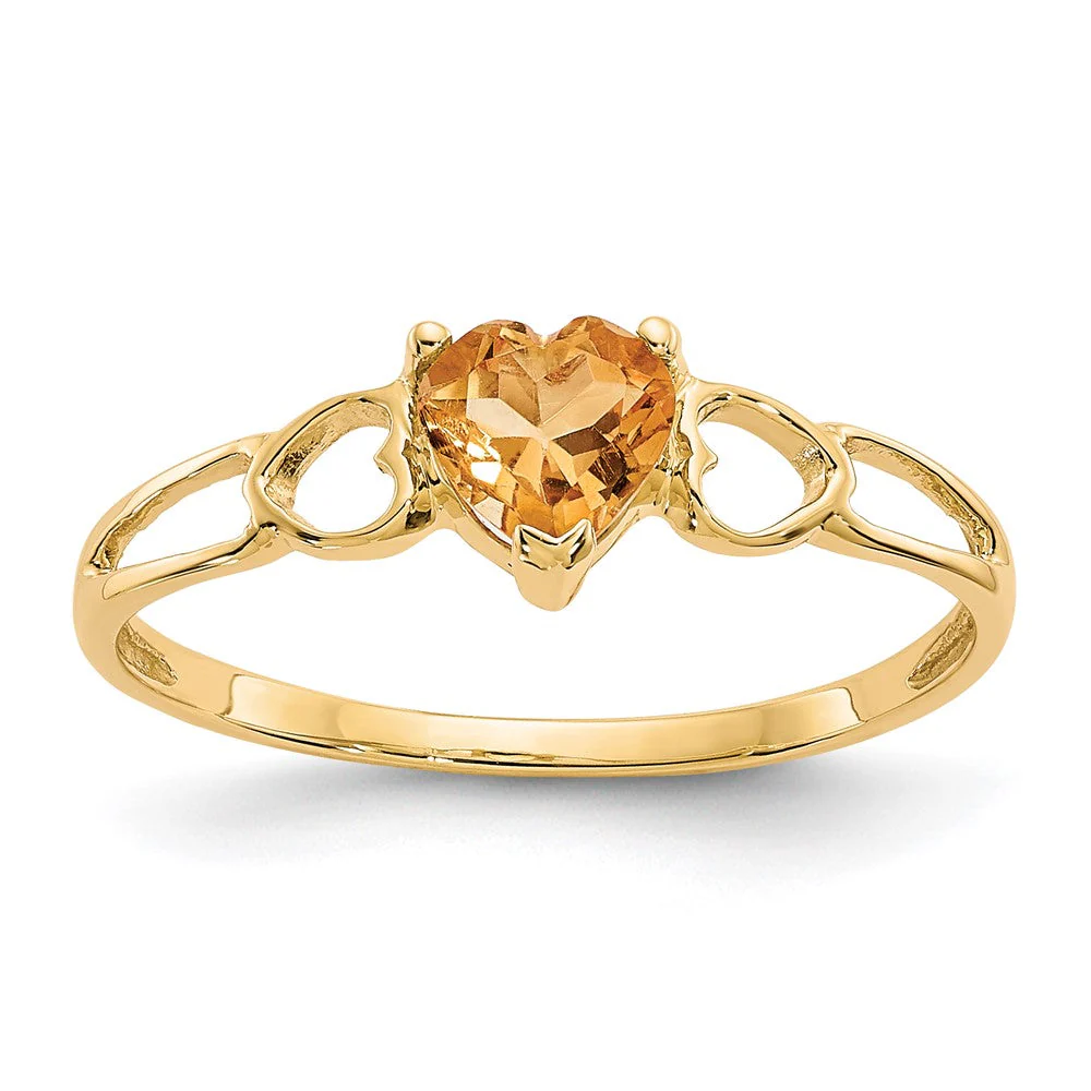 Anillo de Piedra de Nacimiento con Citrino en Oro de 14k - Image 4