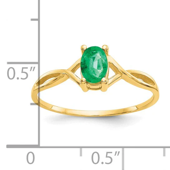 Anillo de Oro de 14k con Esmeralda (Piedra de Nacimiento de Mayo) - Image 10