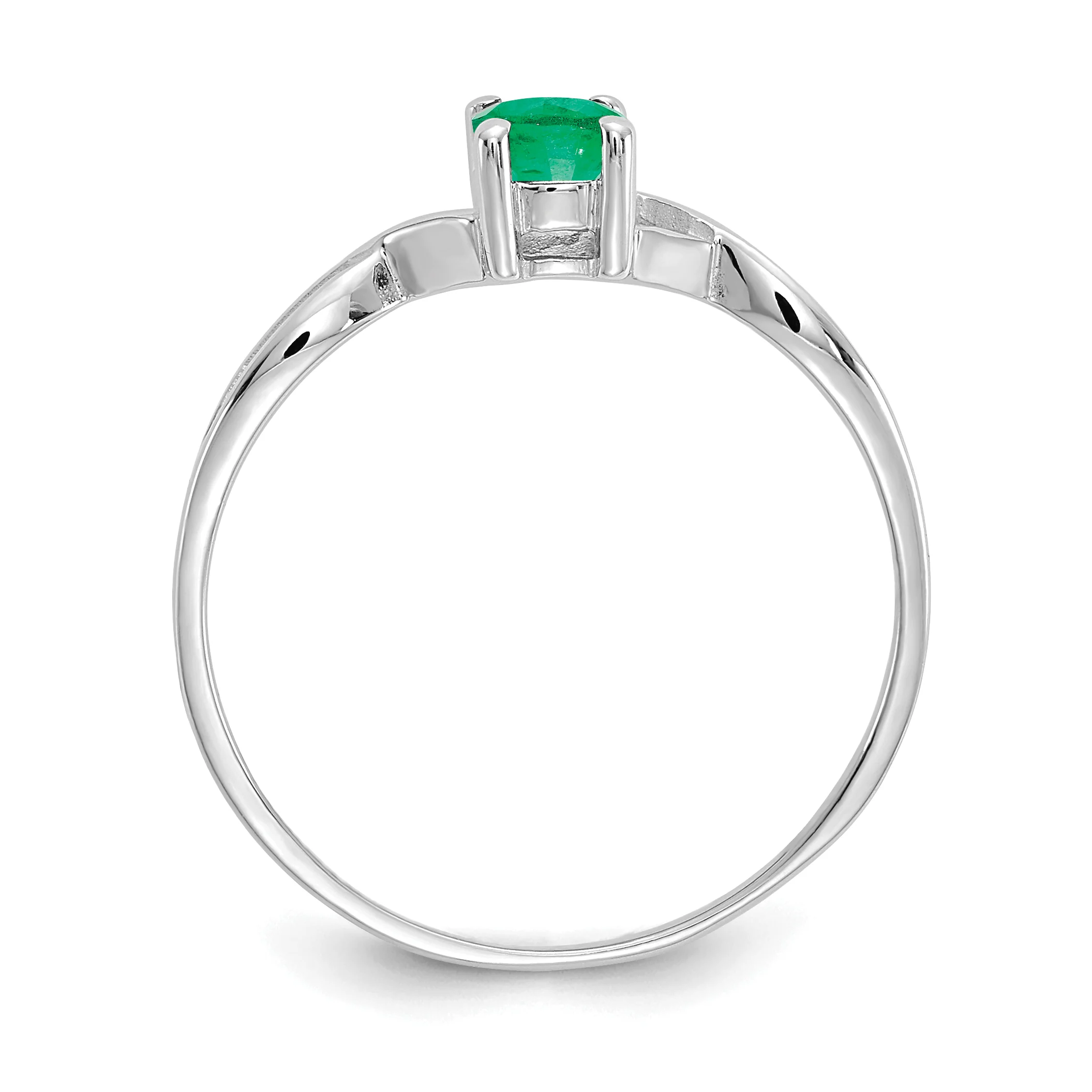 Anillo de Oro de 14k con Esmeralda (Piedra de Nacimiento de Mayo) - Image 2