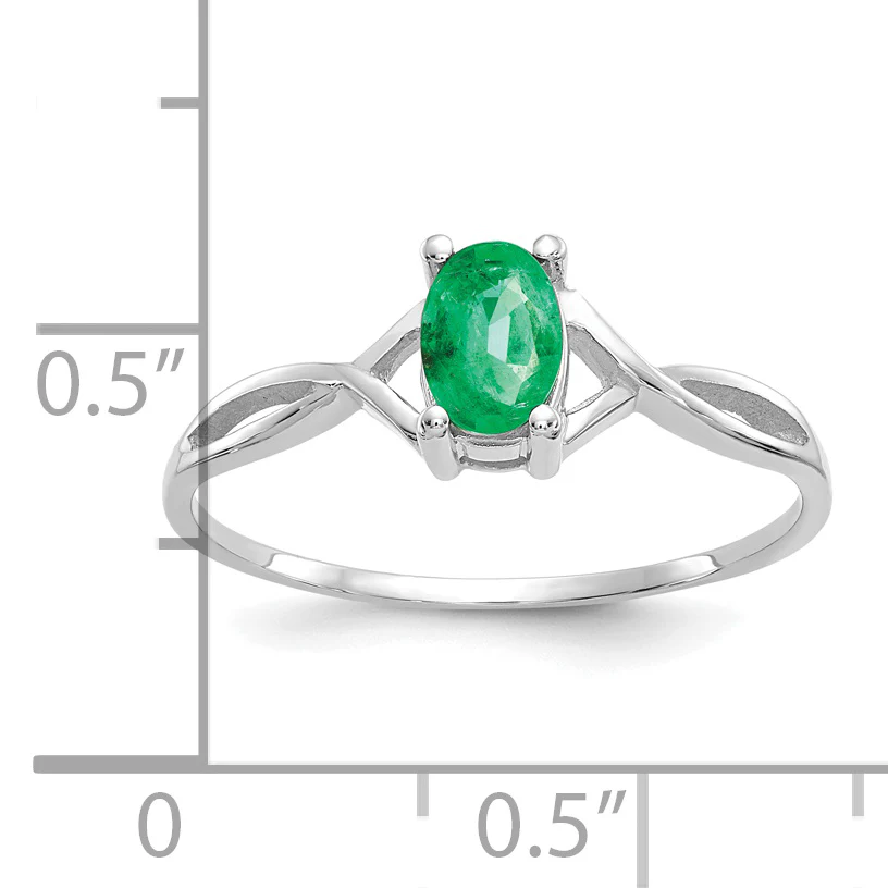 Anillo de Oro de 14k con Esmeralda (Piedra de Nacimiento de Mayo) - Image 3