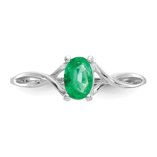 Anillo de Oro de 14k con Esmeralda (Piedra de Nacimiento de Mayo) - Image 5