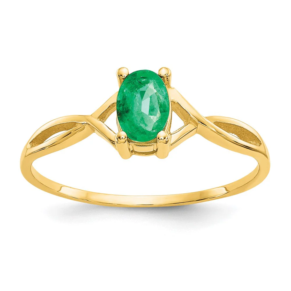 Anillo de Oro de 14k con Esmeralda (Piedra de Nacimiento de Mayo) - Image 6
