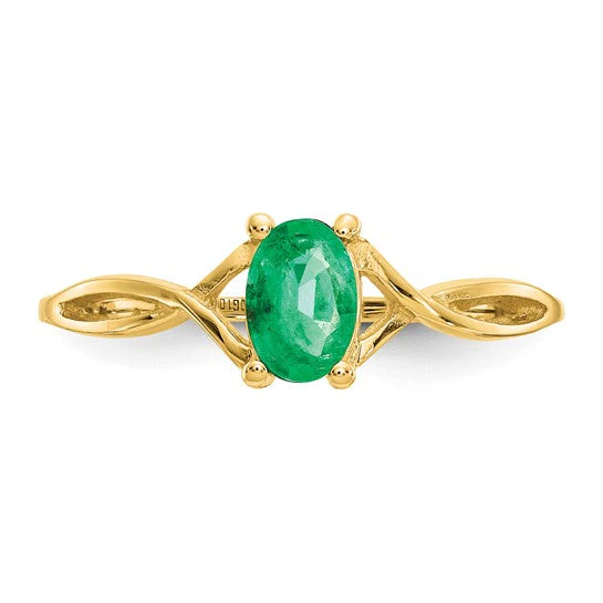 Anillo de Oro de 14k con Esmeralda (Piedra de Nacimiento de Mayo) - Image 9