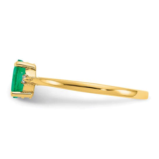 Anillo de Oro de 14k con Diamante y Esmeralda (Piedra de Nacimiento de Mayo) - Image 11