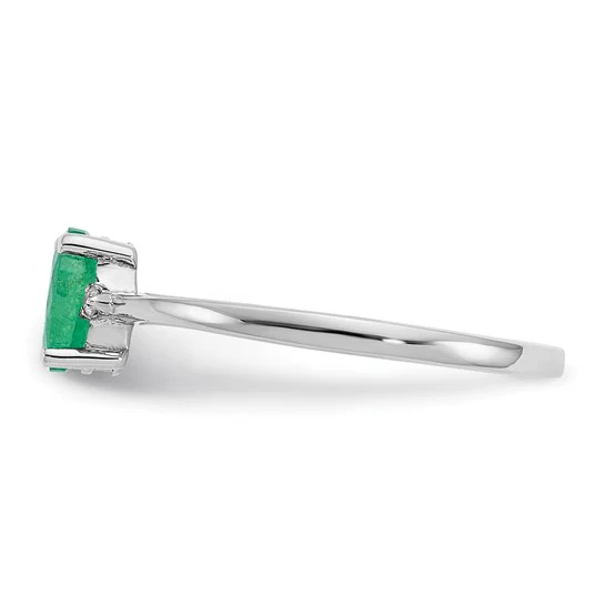 Anillo de Oro de 14k con Diamante y Esmeralda (Piedra de Nacimiento de Mayo) - Image 4