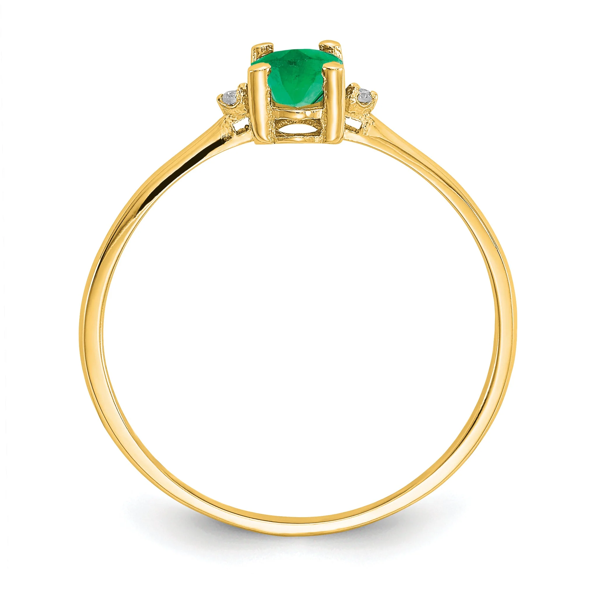 Anillo de Oro de 14k con Diamante y Esmeralda (Piedra de Nacimiento de Mayo) - Image 8
