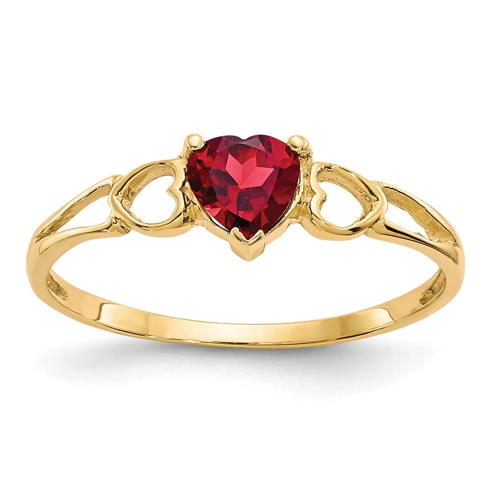 Anillo de Piedra de Nacimiento con Granate en Oro de 14k