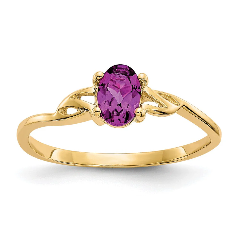 Anillo de Piedra de Nacimiento con Granate Rodolita en Oro de 14k - Image 4