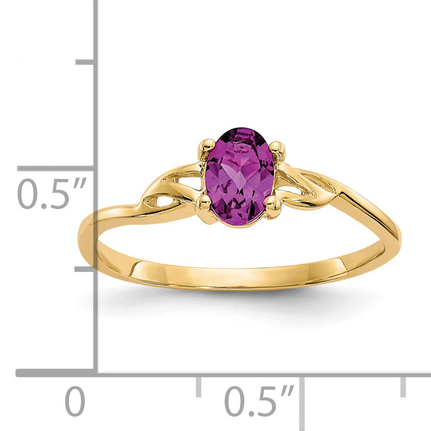 Anillo de Piedra de Nacimiento con Granate Rodolita en Oro de 14k - Image 5