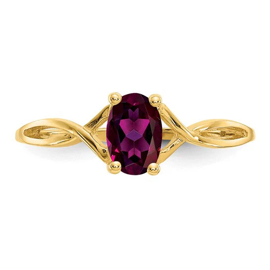 Anillo de Piedra de Nacimiento con Granate Rodolita en Oro de 14k - Image 11
