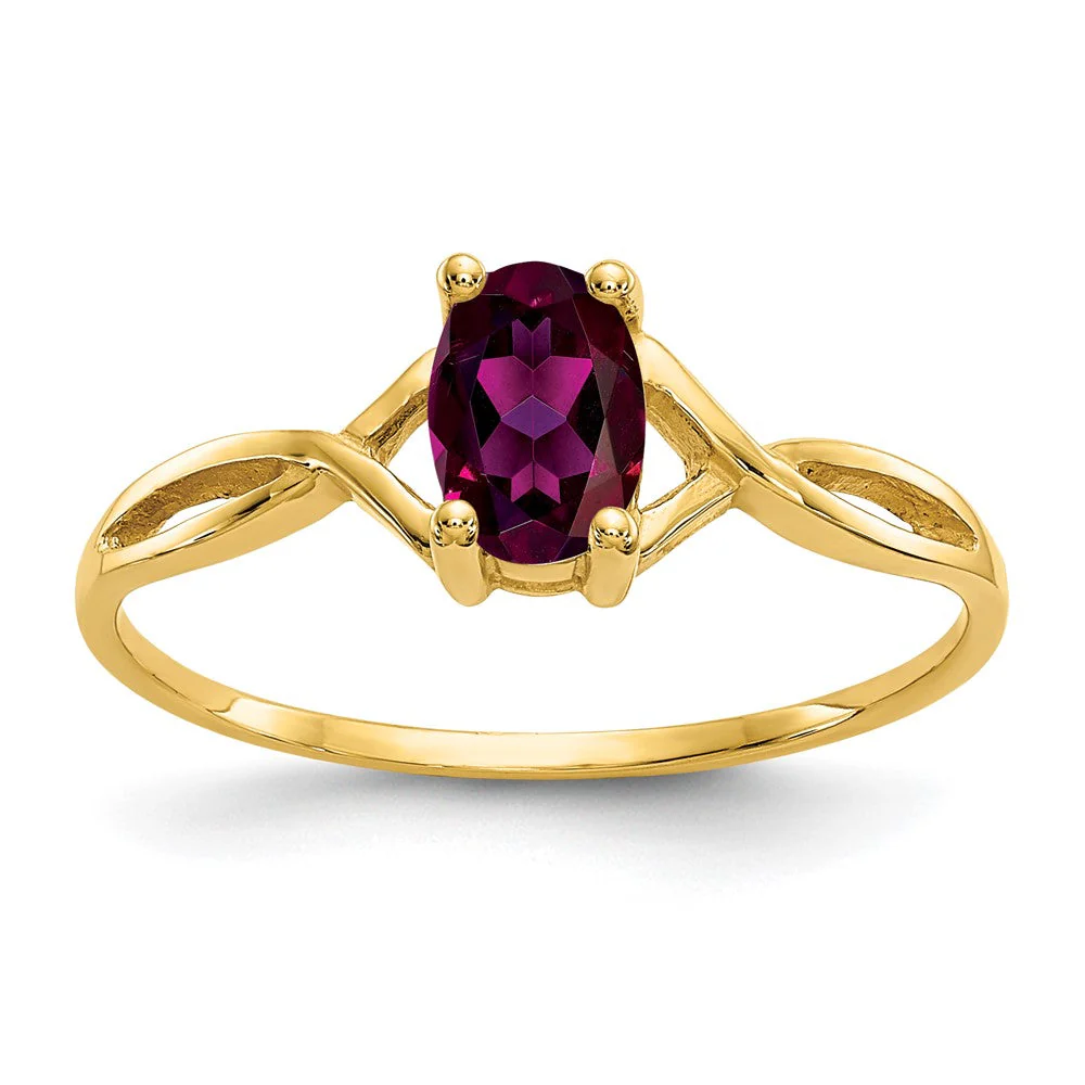 Anillo de Piedra de Nacimiento con Granate Rodolita en Oro de 14k - Image 7