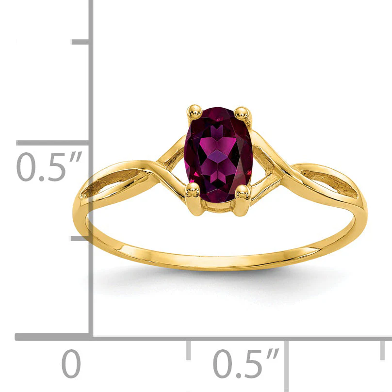 Anillo de Piedra de Nacimiento con Granate Rodolita en Oro de 14k - Image 9