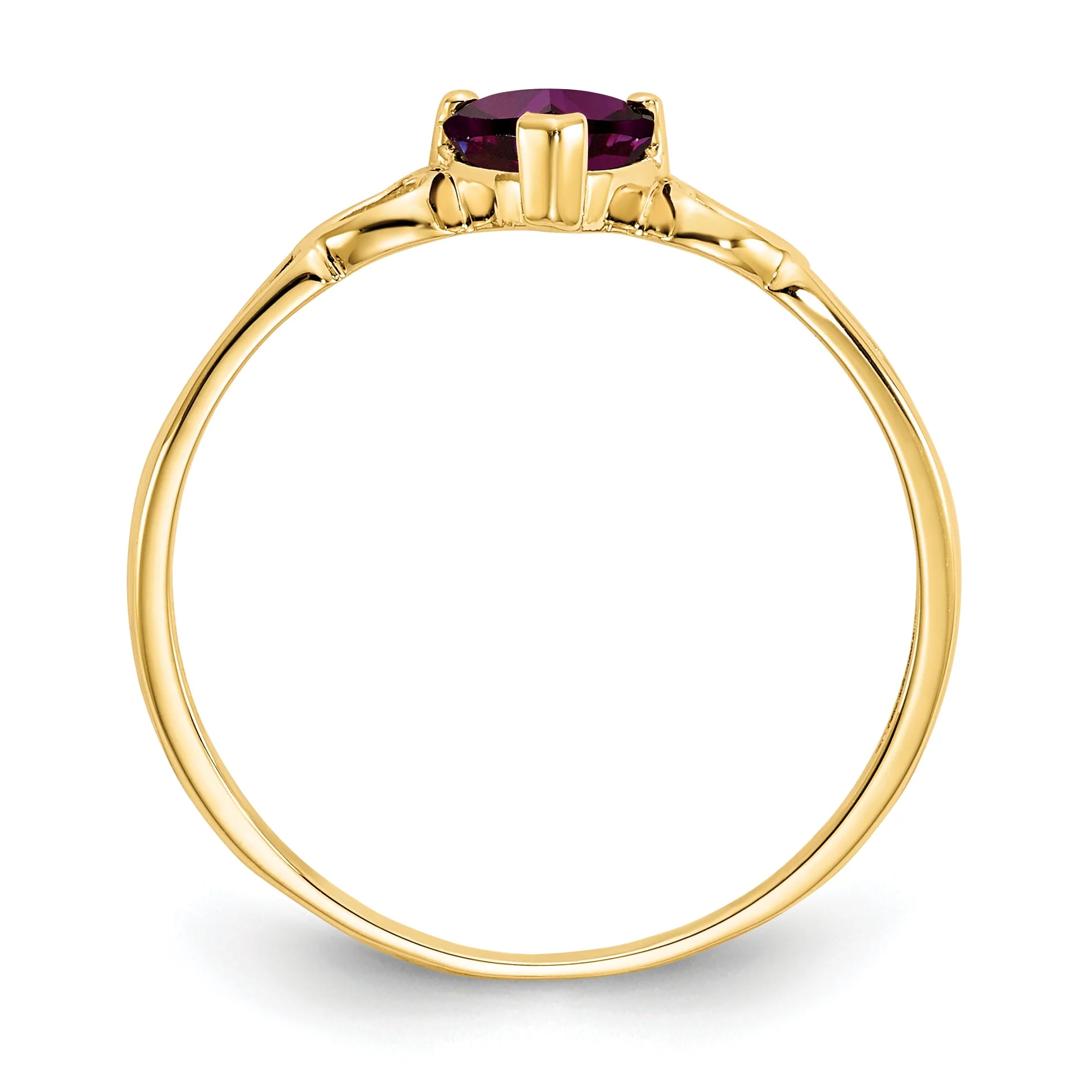 Anillo de Piedra de Nacimiento con Granate Rodolita en Oro de 14k - Image 5