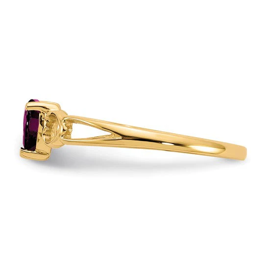 Anillo de Piedra de Nacimiento con Granate Rodolita en Oro de 14k - Image 7