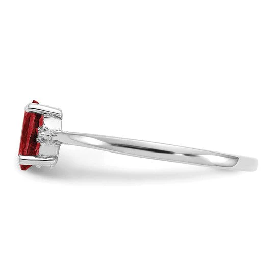 Anillo de Piedra de Nacimiento con Diamante y Granate en Oro de 14k - Image 10