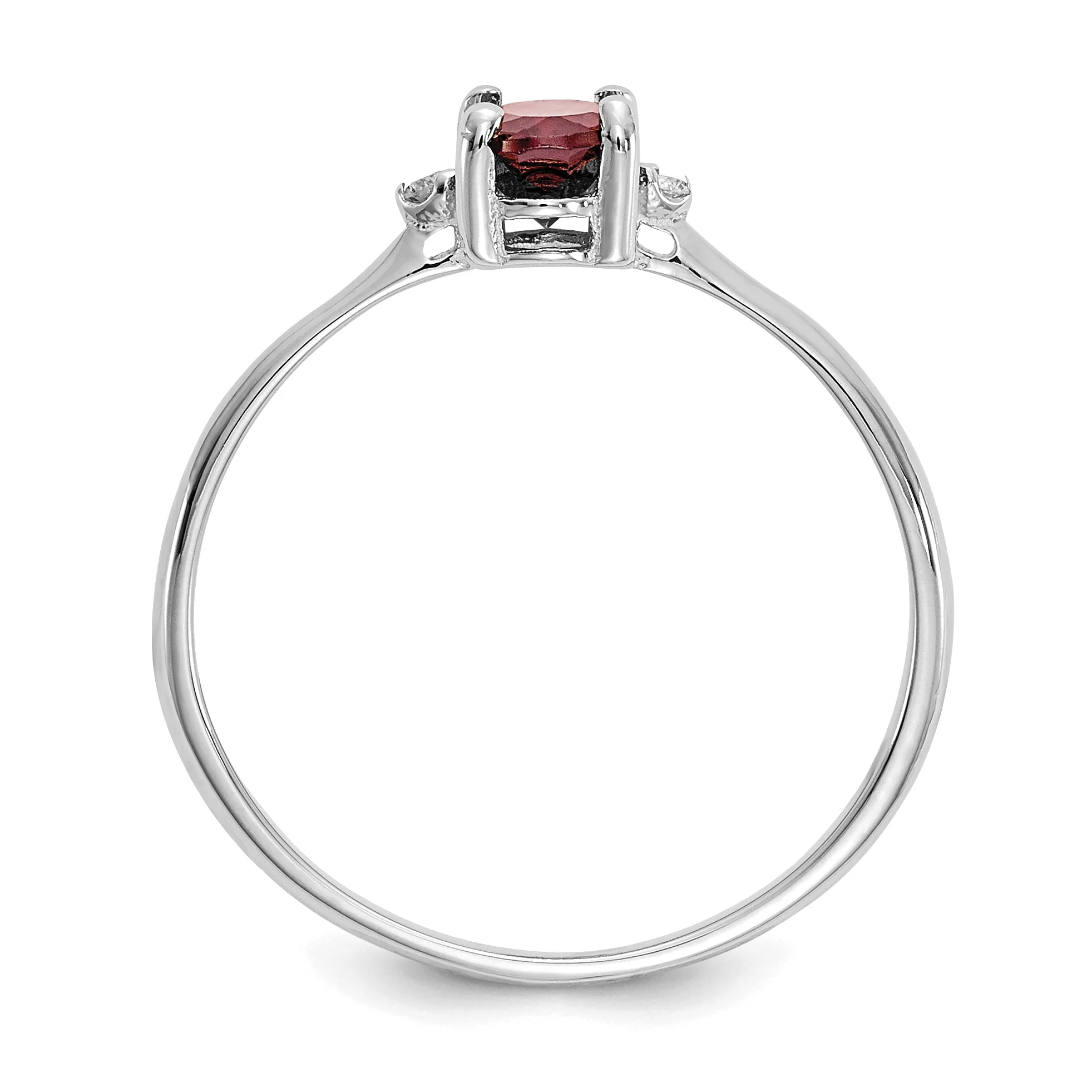 Anillo de Piedra de Nacimiento con Diamante y Granate en Oro de 14k - Image 8