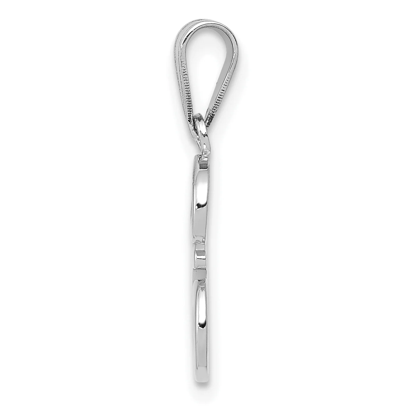 Dije con la Inicial "E" en Estilo Cursiva en Oro Blanco de 14k - Image 2